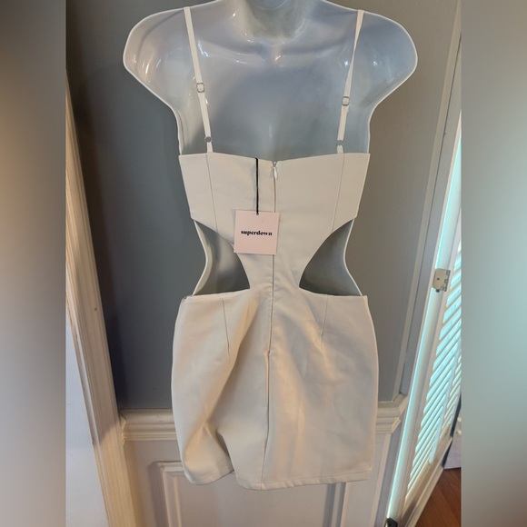 Superdown White Faux Leather Cutout Mini Dress Women’s XS NWT - Picture 5 of 6